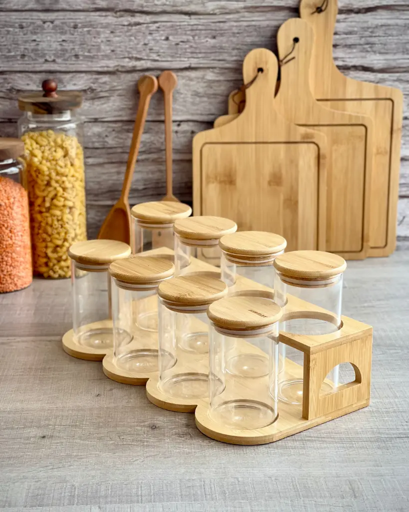 GERMAX 8PCS ROUND GLASS JARS