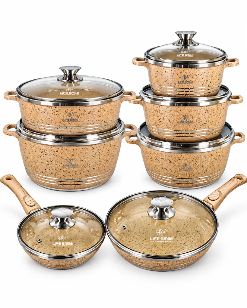 LIFEP17-14 BEIGE LIFE SMILE 14 PCS COOKWARE SET 3.webp