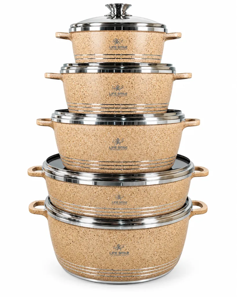 LIFEP17-14 BEIGE LIFE SMILE 14 PCS COOKWARE SET 4.webp