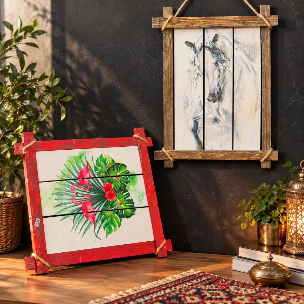 Rustic Horse and Tropical Flamingo Decor.webp
