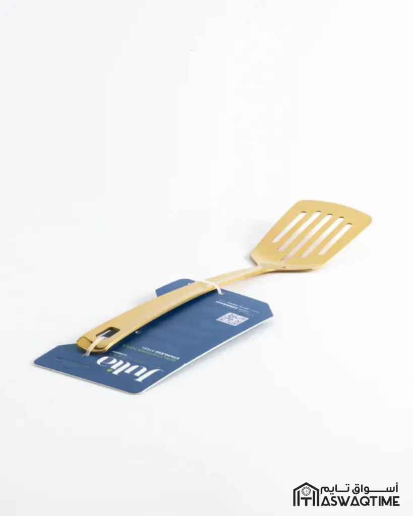 JULIA STAINLESS STEEL SLOTTED TURNER SHORTHANDLE-GOLD 24-932 (1).webp
