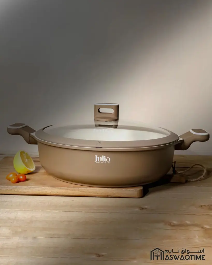 JULIA ELITE-PROF SHALLOW CASSEROLE WITH LID 32CM-BROWNBEIGE SHALLOW CASSEROLE WITH LID (1).webp