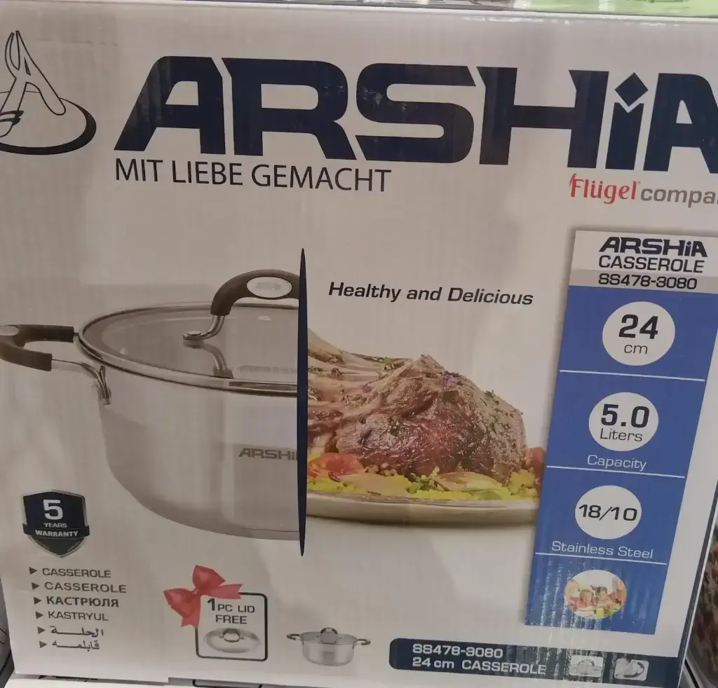[ARSH3080] ARSHIA S-S CASSEROLE 24CM 3080.webp