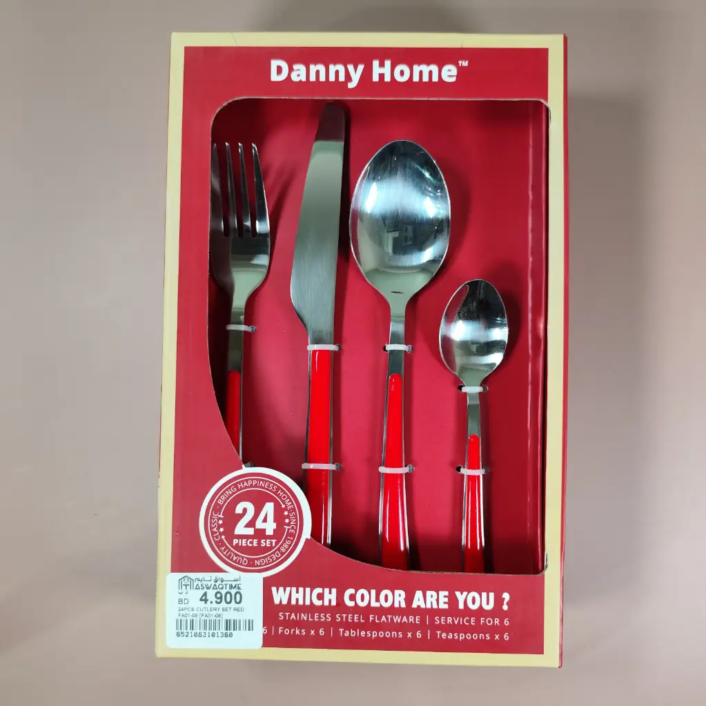 [FA01-08] 24PCS CUTLERY SET RED FA01-08