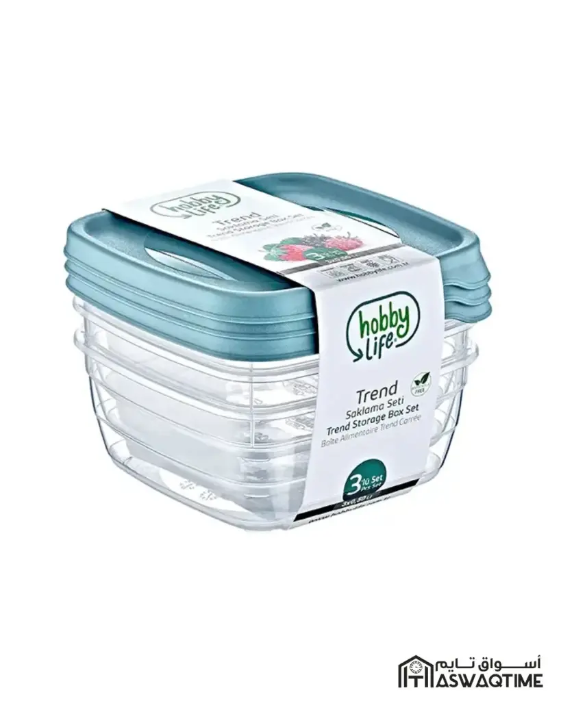 Hobby Life 3*0.5 Ltr SQUARE TREND STORAGE BOX                           
