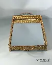 33 PATTERN HANDLE TRAY 25*35 CM GOLD