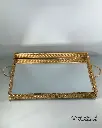 33 PATTERN HANDLE TRAY 32x44 CM GOLD