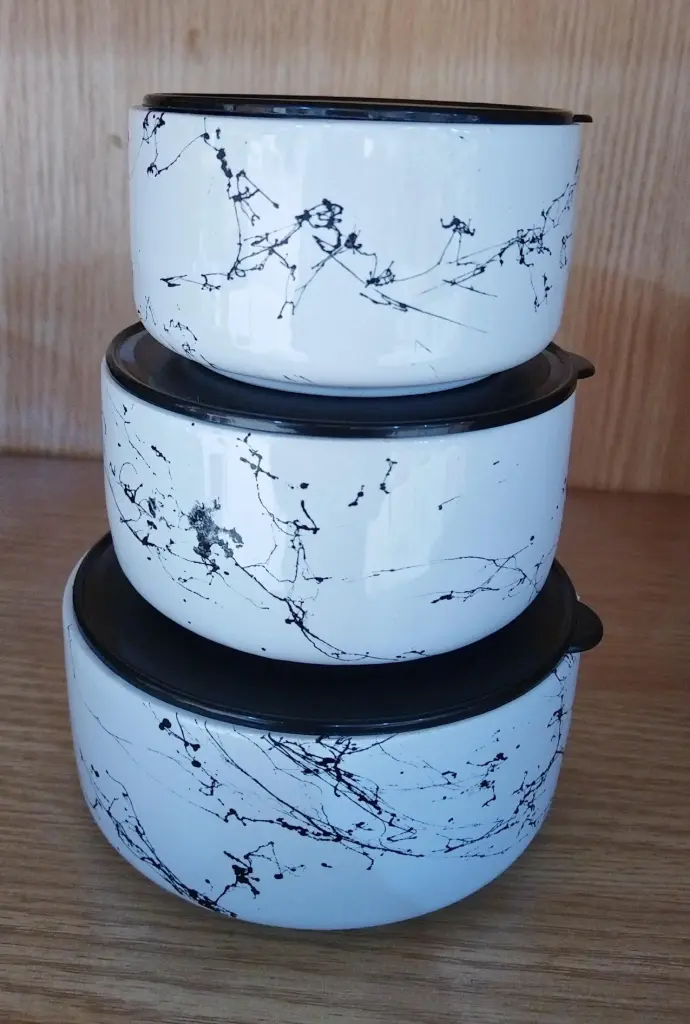 3 MARBLE PATTERN STORAGE CONTAINER