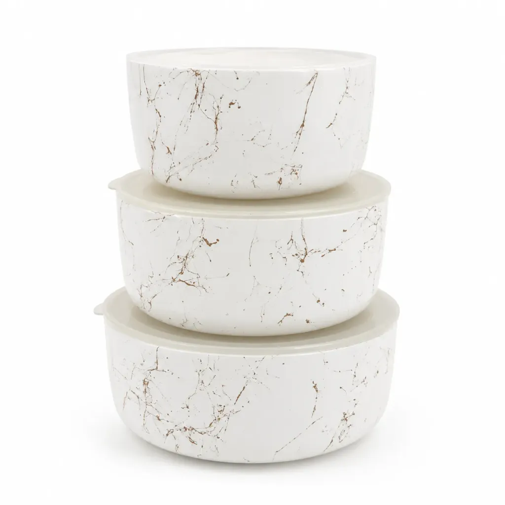3 MARBLE PATTERN STORAGE CONTAINER