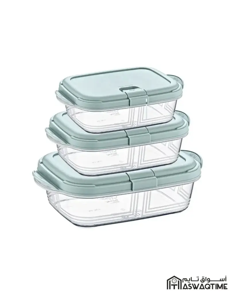 Hobby Life 3 PCS PUSH-UP RECT.FOOD STORAGE BOX SET (0.4+1,1+2 Ltr)