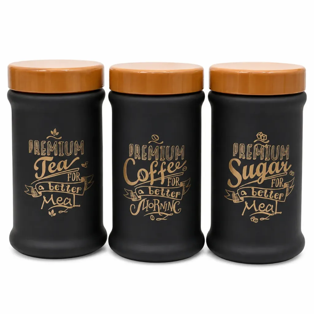 [S-684] HANE BLACK GLASS JAR 660cc BLACK 1PC