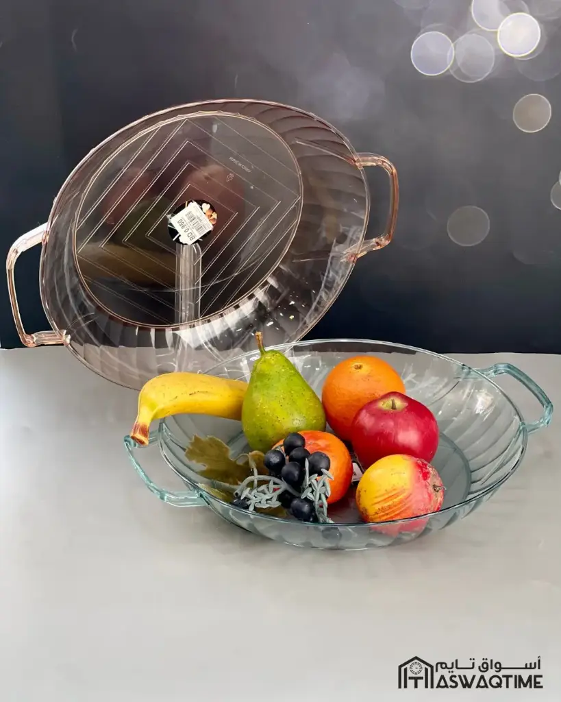 [MD01-1881-83] ACRYLIC ROUND TRAY WITH HANDLES 