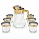 BYART  GOLD JUG+WATER GLASS 7 PIECES 