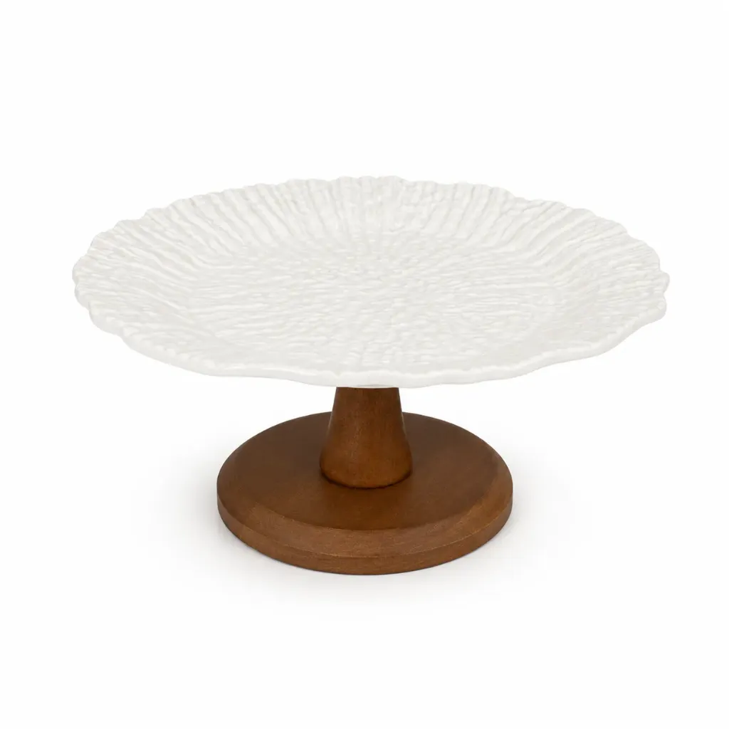 CERAMIC PLATE WITH WOODEN STAND
