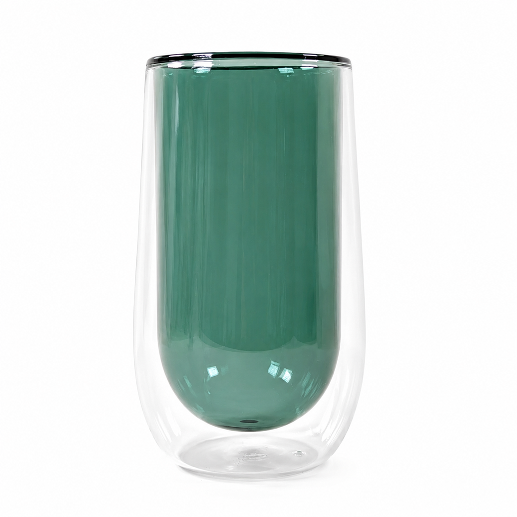 COLORED DOUBLE GLASS CUP 450ml