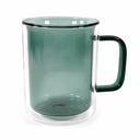 COLORED DOUBLE GLASS CUP WITH HANDLE  300ml