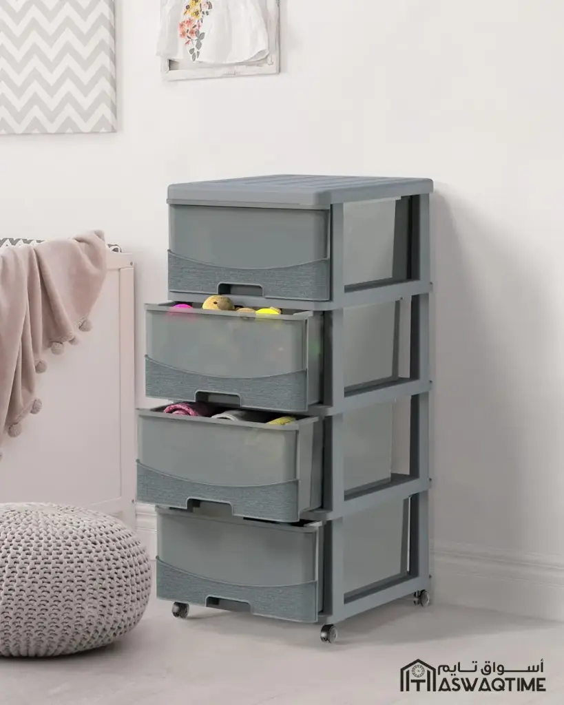 COSMO CEDAGRAIN STORAGE CABINET 4 LEVEL GREY