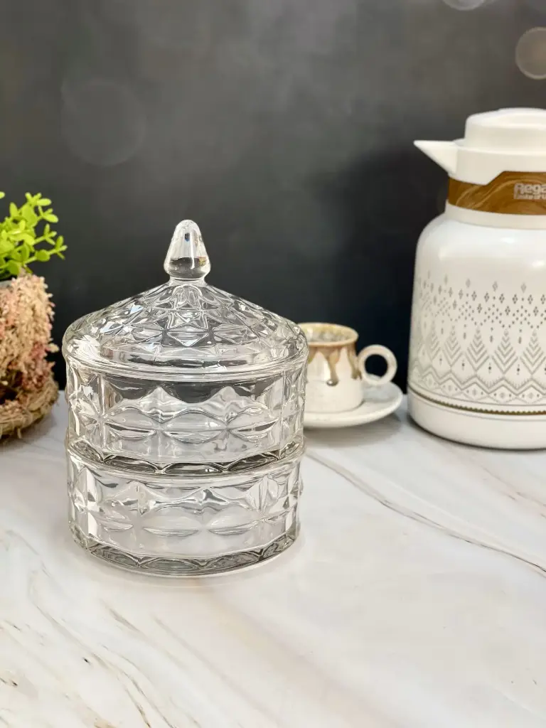 GLASS CANDY JAR