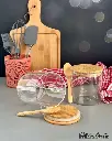 GLASS CANISTER W/BAMBOO LID & SPOON SIZE2