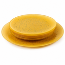 GLASSCOM DROP 7 PCS CAKE SET TRANSPARENT GOLD RIM