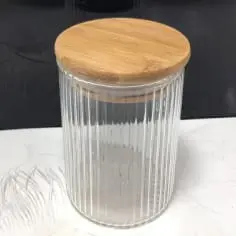 DAVE GLASS JAR WITH BAMBOO COVER
