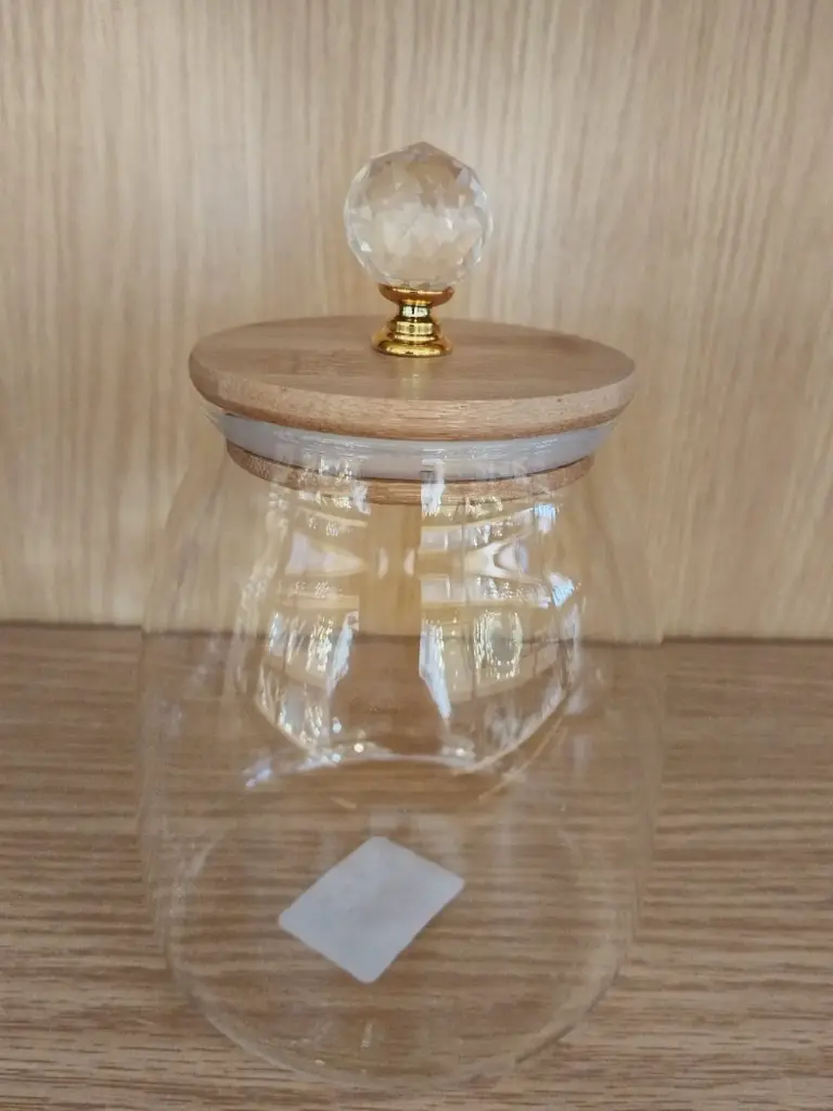 GLASS JAR WITH BAMBOO LID L