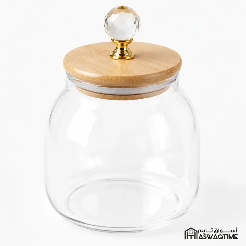 GLASS JAR WITH BAMBOO LID L