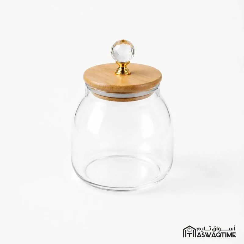 GLASS JAR WITH BAMBOO LID M
