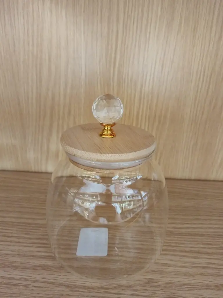 GLASS JAR WITH BAMBOO LID M