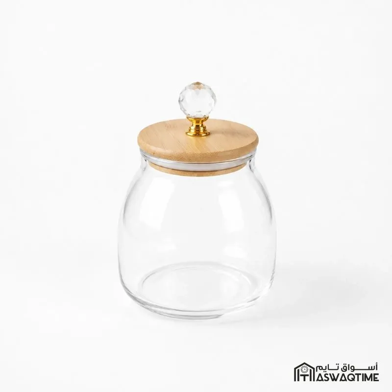 GLASS JAR WITH BAMBOO LID S