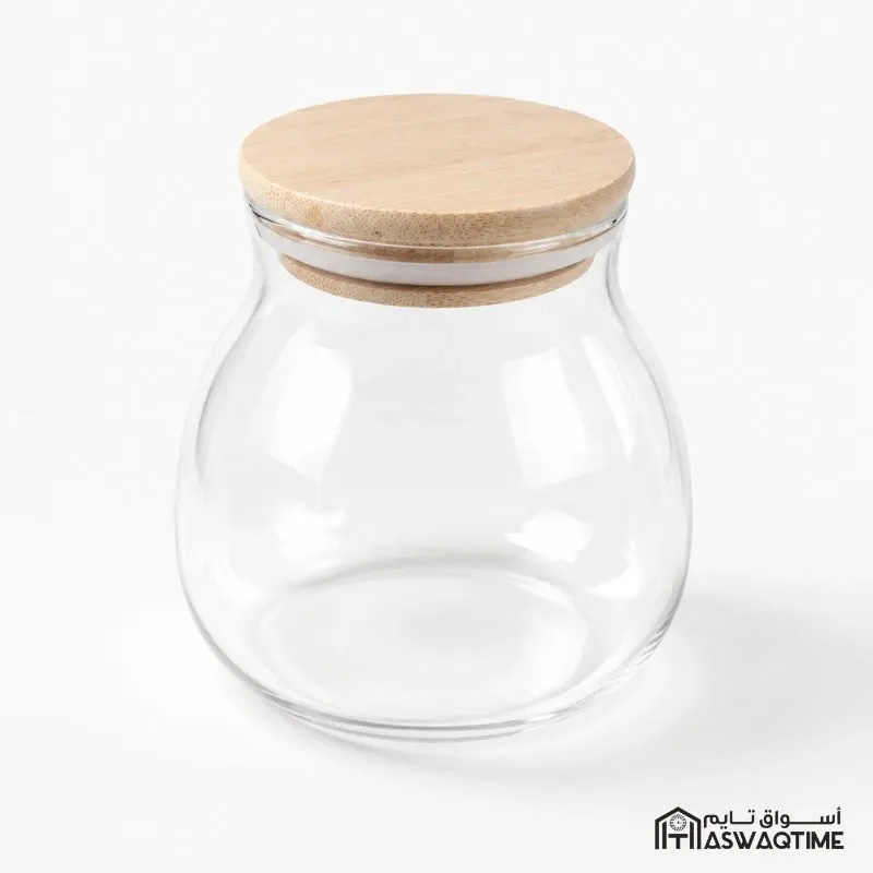 GLASS JAR WITH BAMBOO LID SIZE1