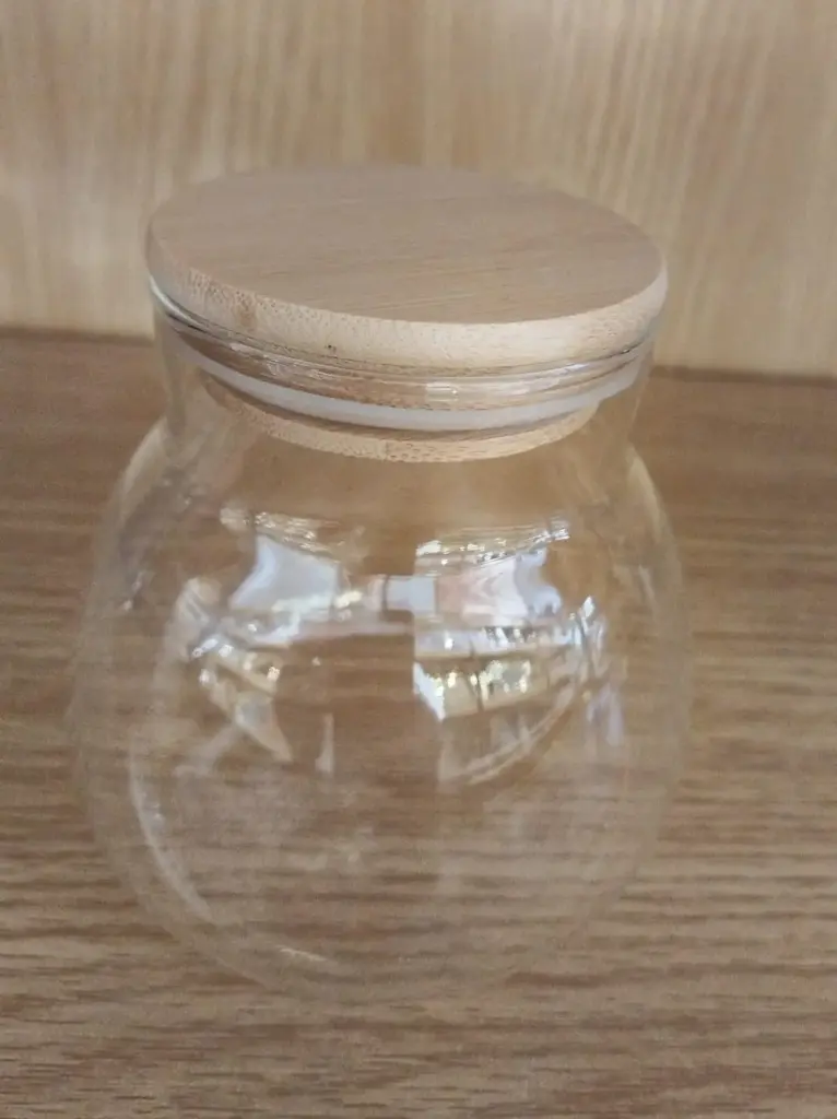 GLASS JAR WITH BAMBOO LID SIZE1