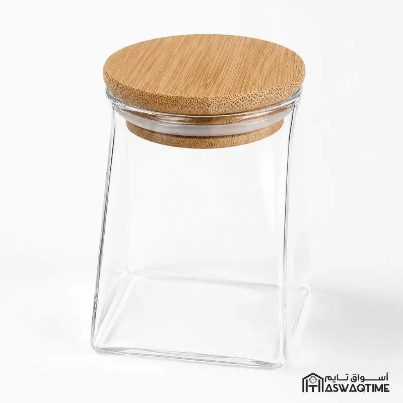 GLASS JAR WITH BAMBOO LID SIZE1