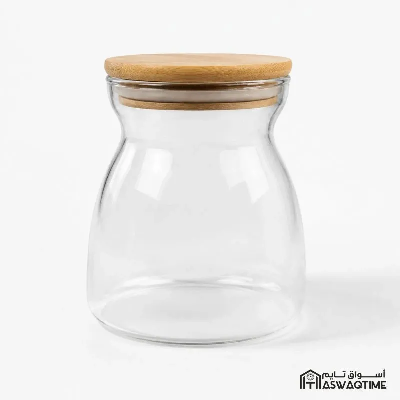 GLASS JAR WITH BAMBOO LID SIZE2