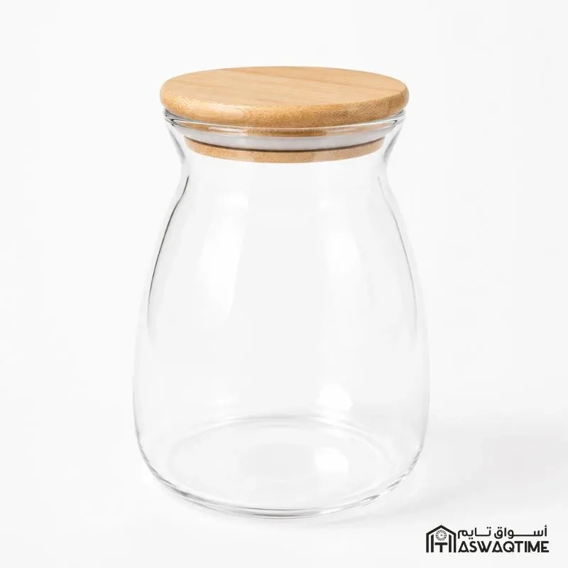 GLASS JAR WITH BAMBOO LID SIZE3