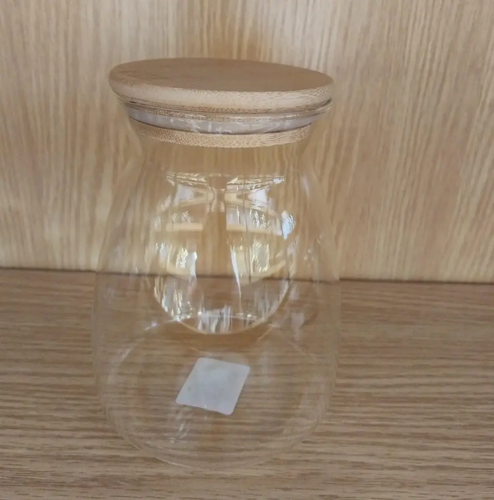 GLASS JAR WITH BAMBOO LID SIZE3