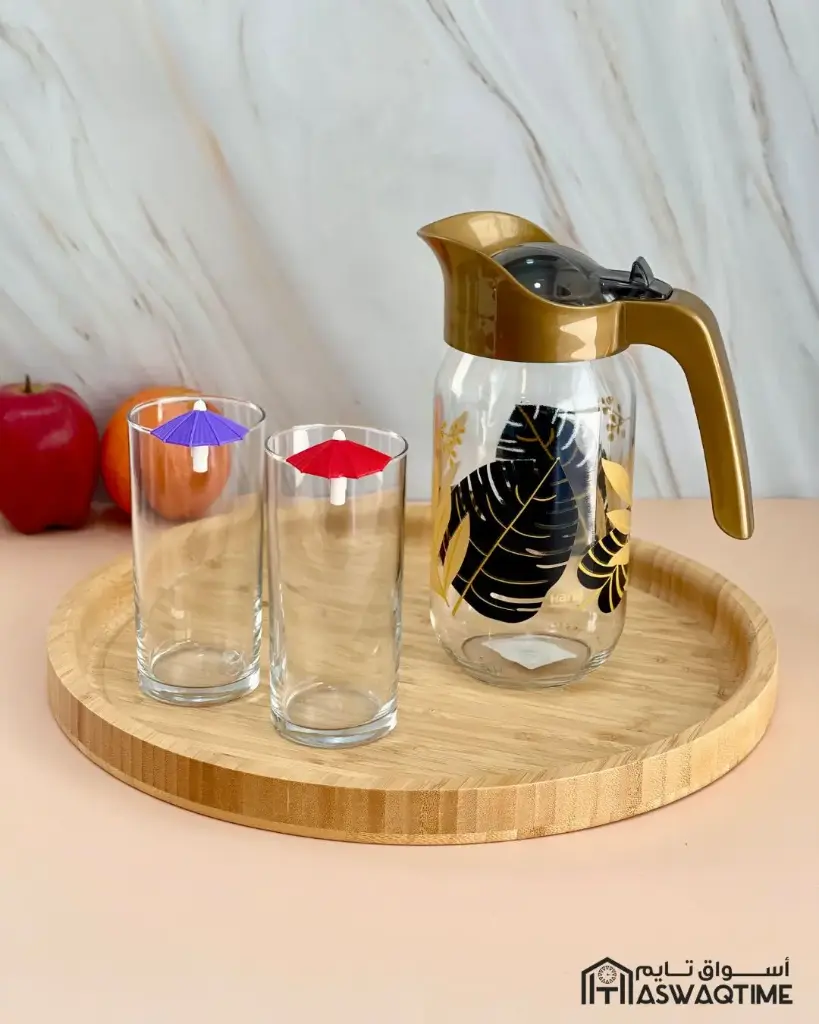 GOLD LEAF PATTERNED JUG 1000CC