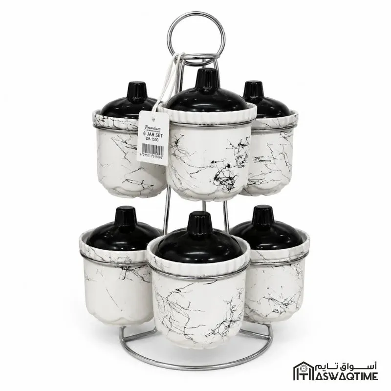 HANGING MARBLE LOOK SPICE SET