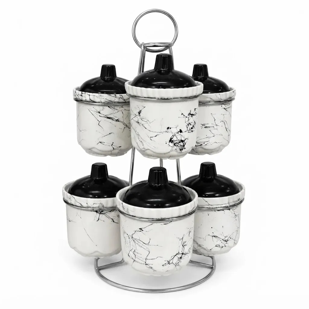 [98765] HANGING MARBLE LOOK SPICE SET
