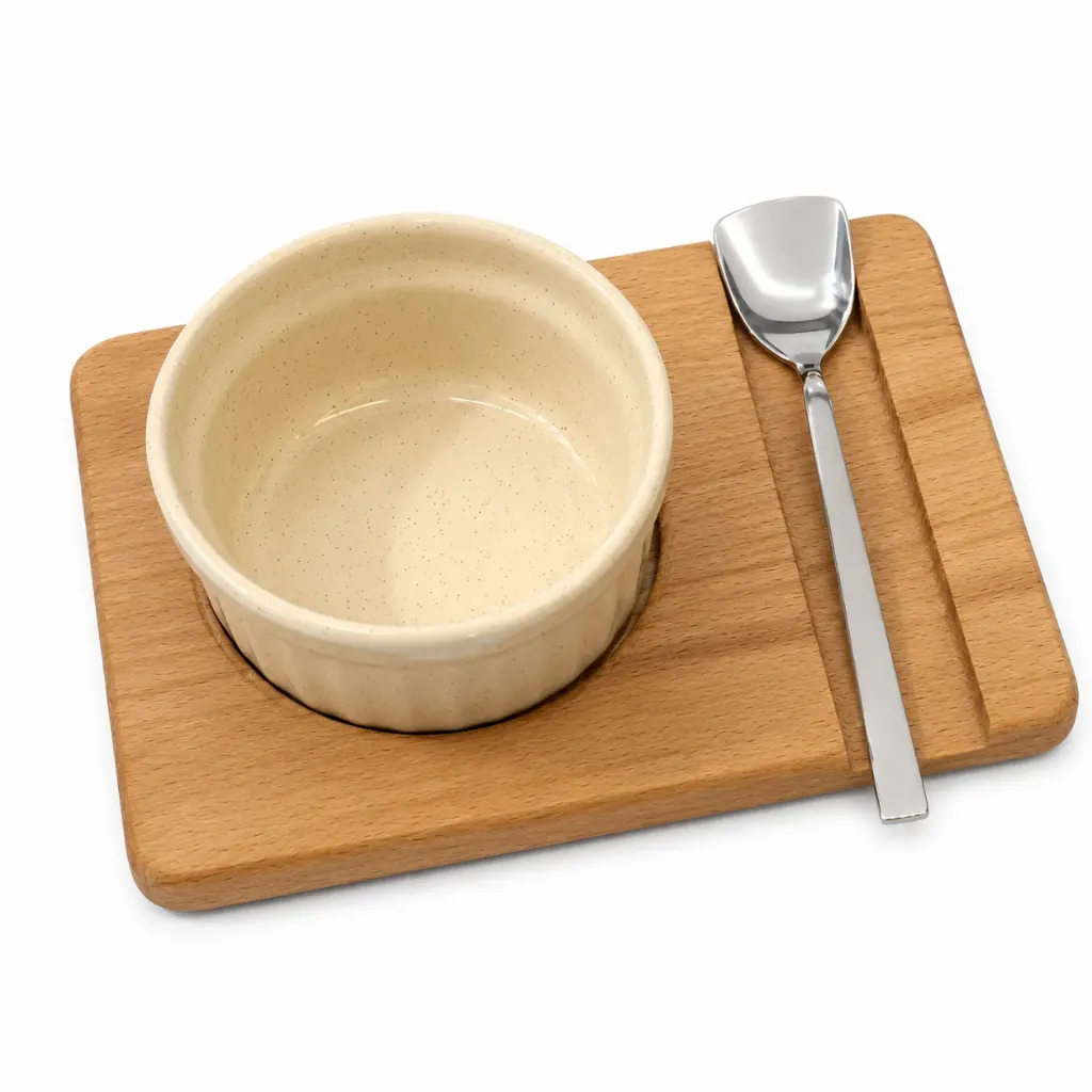 INCIR HOME WOODEN SINGLE SUFLE STAND WITH SPOON