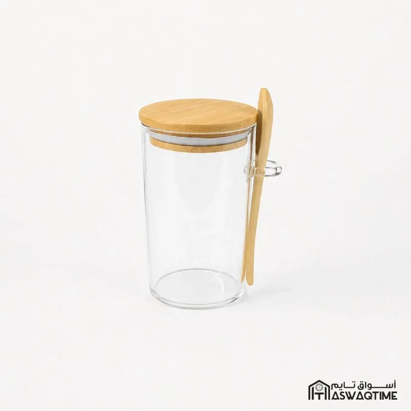 DAVE JAR WITH BAMBOO LID AND SPOON