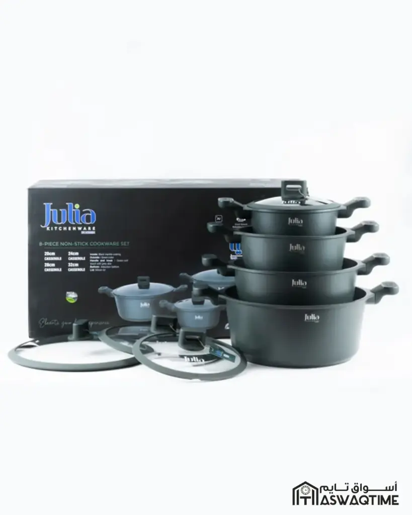 JULIA ELITE-PRO COOKWARE SET 8 PIECES GREEN