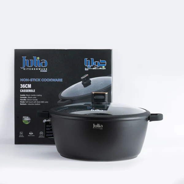 JULIA ELITE-PRO PLUS CASSEROLE WITH LID36CM-BLACK 9229336