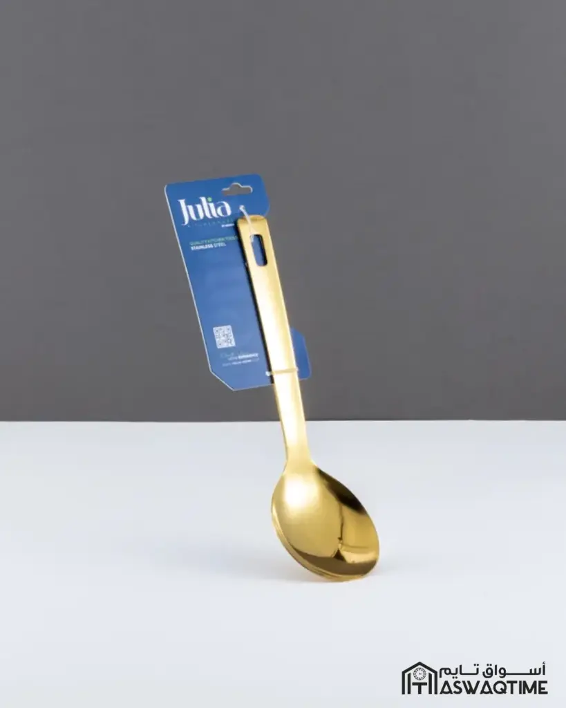 JULIA STAINLESS STEEL FOOD STIRRING SPOONROUND-GOLD 24-939