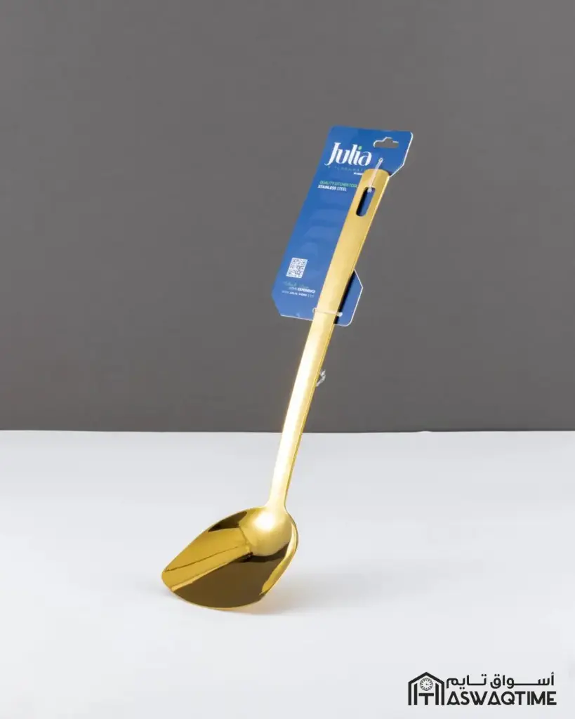 JULIA STAINLESS STEEL FOOD STIRRING SPOON ROUND GOLD 24-941