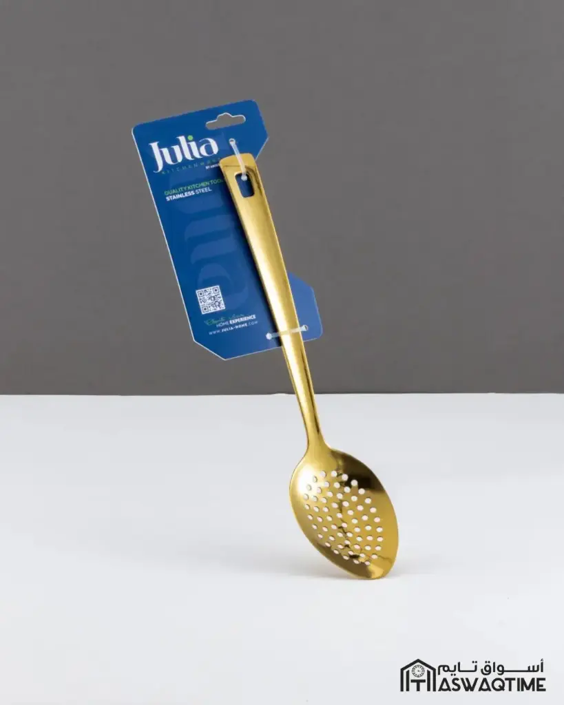 JULIA STAINLESS STEEL SKIMMER SHORT HANDLE-GOLD 24-931