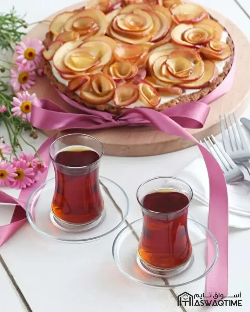 LAV CLASSIC 6PCS LACE ROSE GLASS TEA CUP 