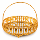 MEDIUM DOMESTIC TULIP ROUND BASKET GOLD