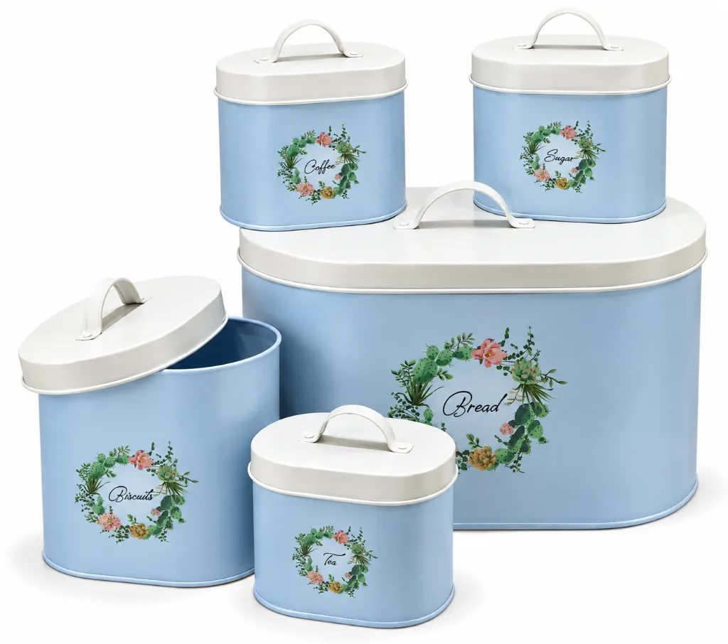 METAL KITCHEN 5PCS CONTAINERS 