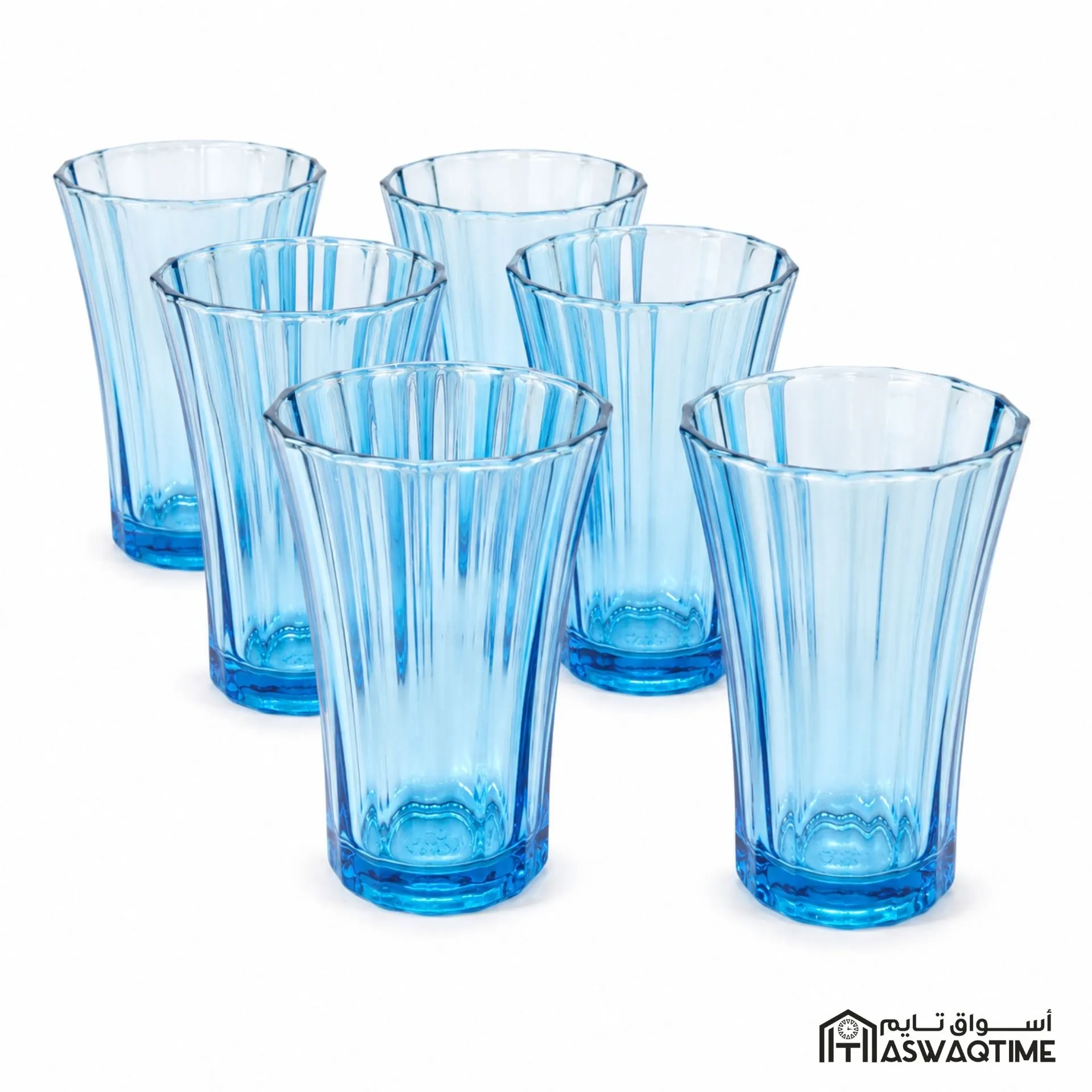 PASABAHCE DIAMOND BEVERAGE GLASS BLUE 6PCS 110ML
